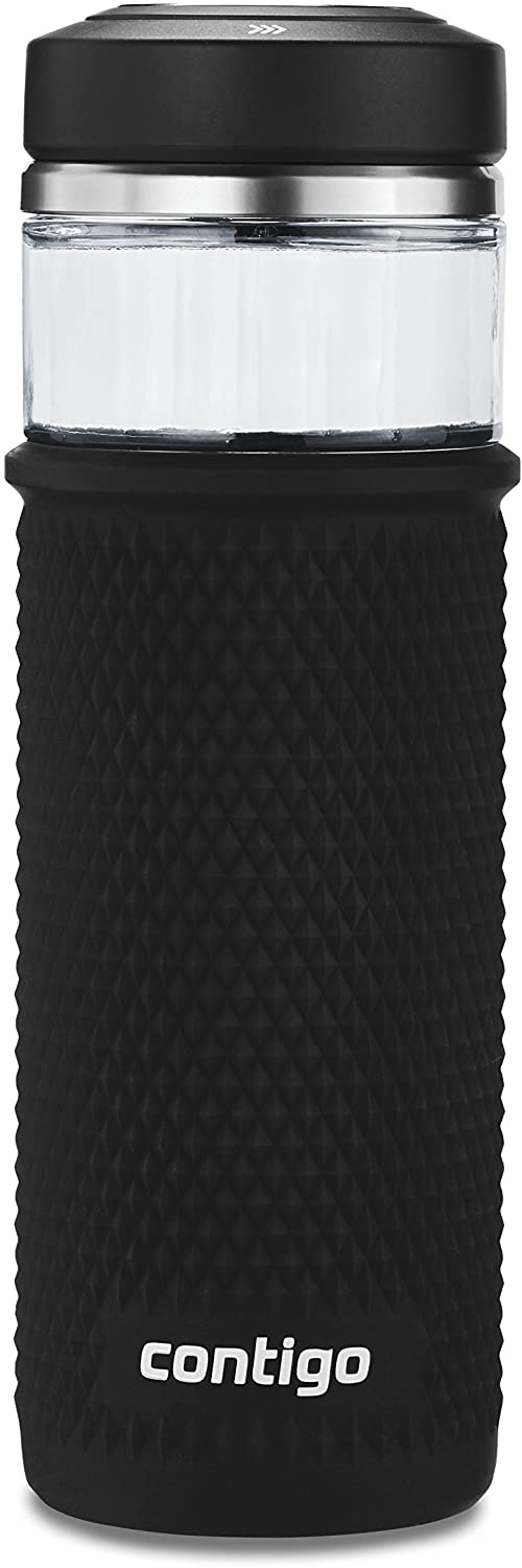 Contigo Glass Water Bottle with a Quick-Twist Lid, 20 oz, FOB KS