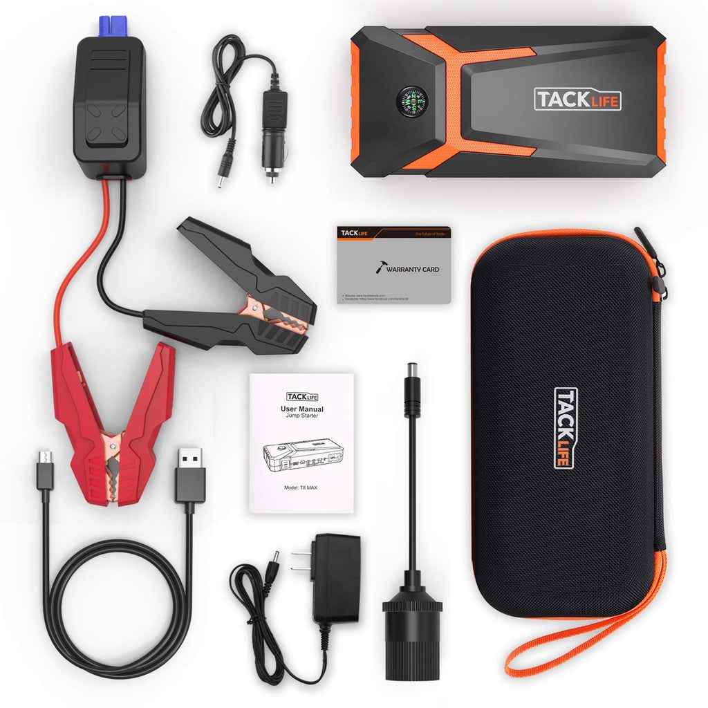 TACKLIFE T8 Car Jump Starter, Orange, FOB KS