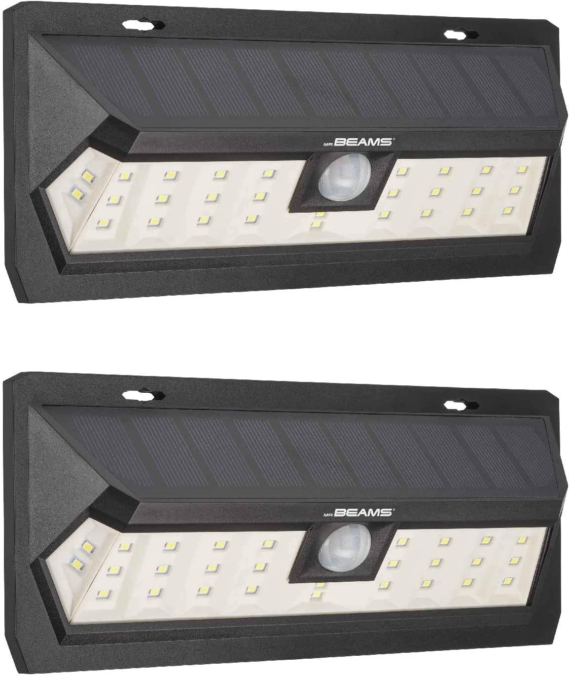 Mr. Beams LED Solar Wedge Wall Lights, 2 or 4 Pack, Black, FOB KS