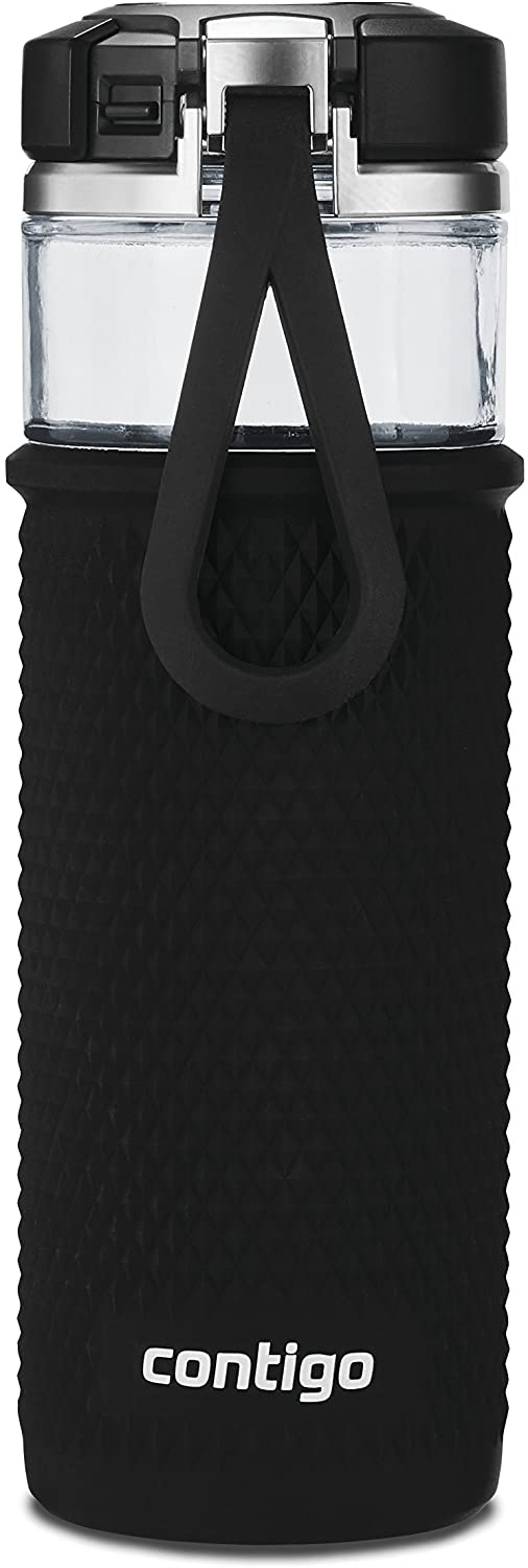 Contigo Glass Water Bottle with a Quick-Twist Lid, 20 oz, FOB KS