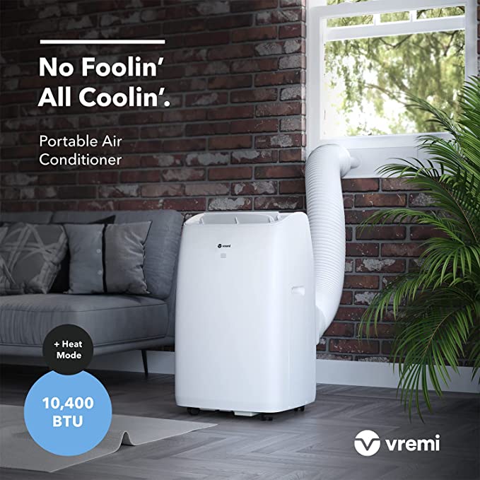 Vremi 10,400 BTU Portable Air Conditioner with Heat - for Rooms up to 450 Square Feet, FOB KS