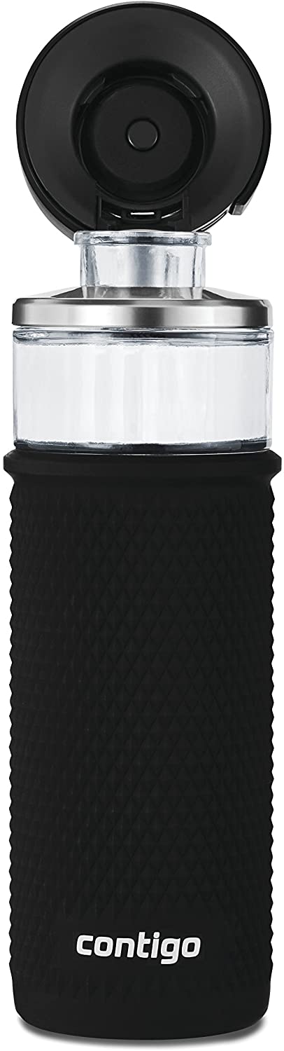 Contigo Glass Water Bottle with a Quick-Twist Lid, 20 oz, FOB KS