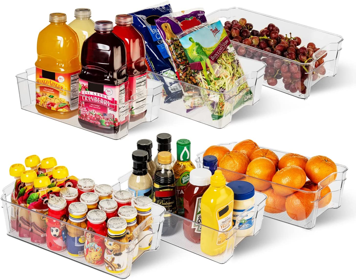 ClearSpace Kitchen Organization and Storage bins, Clear Plastic Storage Bins, 6 Pack, FOB KS