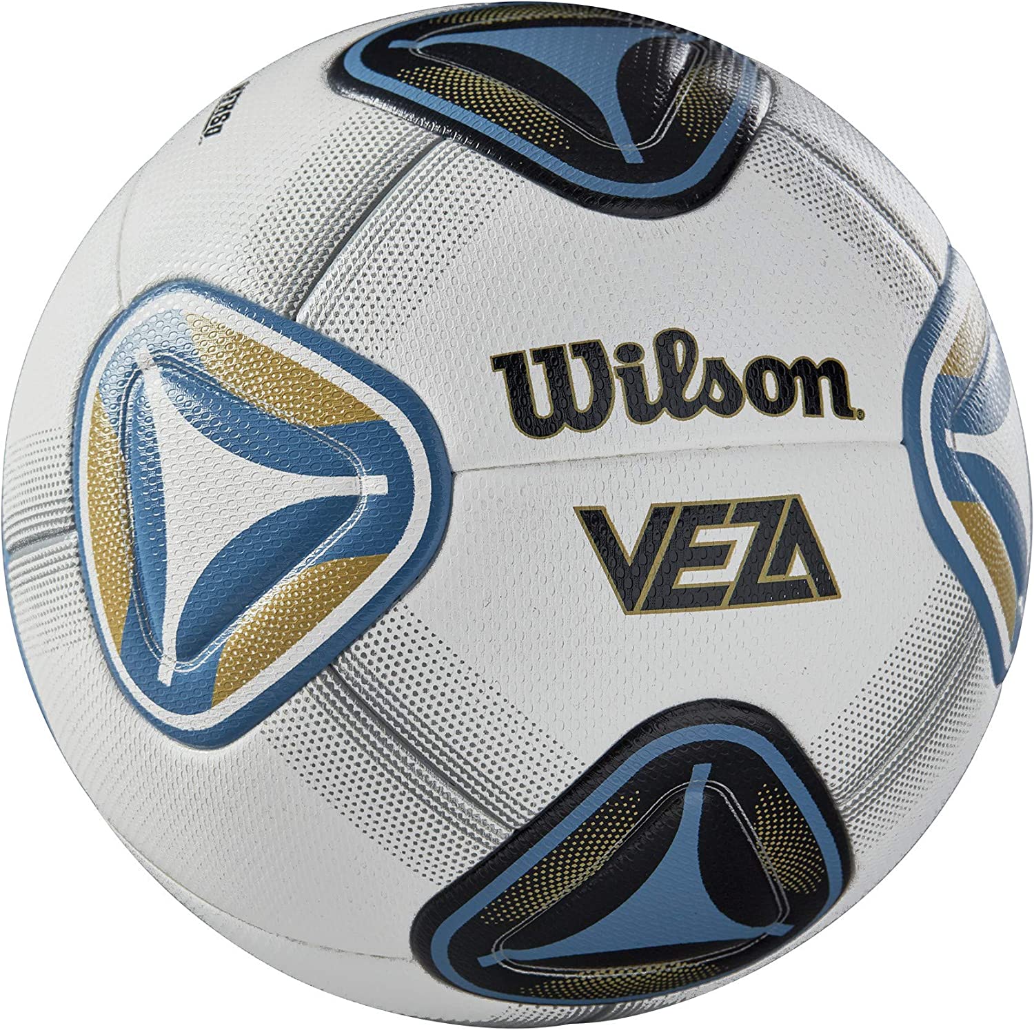 Wilson Unisex-Adult Soccer Ball WTE9705IB, White/Blue, Size 5