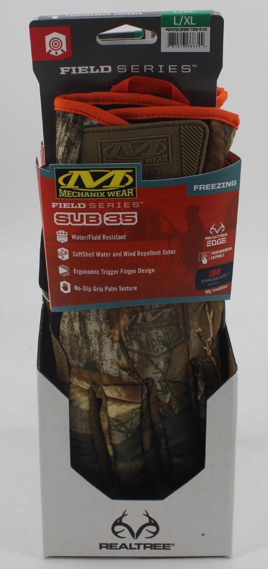 Winter Work Gloves Sub35 Realtree Edge, Size LG/XL