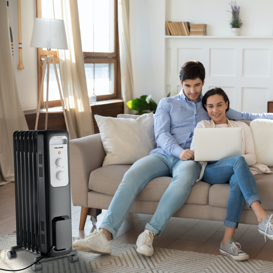 1500-W Electric Oil Filled Radiator Space Heater, Black