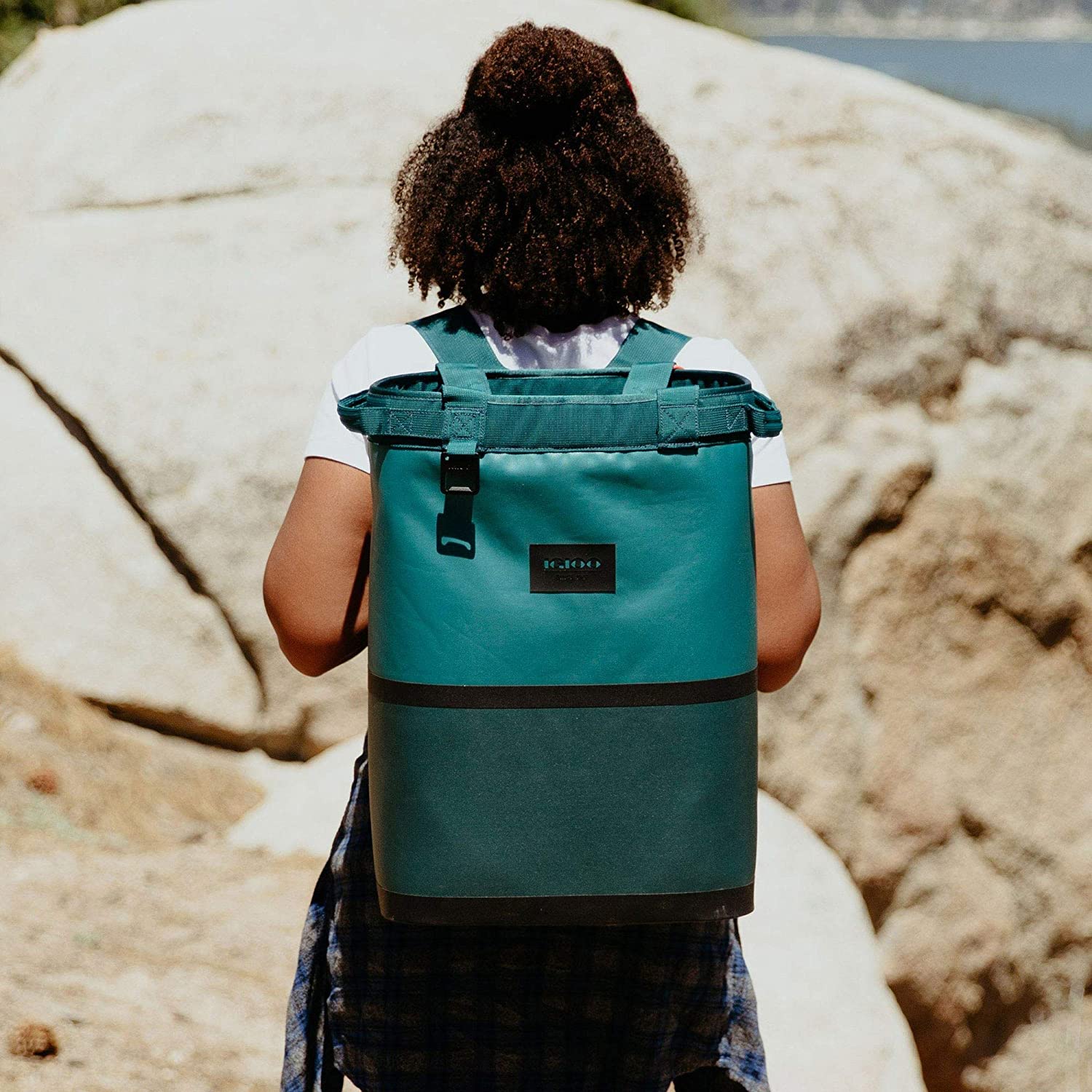 Igloo Reactor Portable 46 Can Cinch Backpack Cooler Bag, Deep Teal, Plain Brown Box, FOB KS