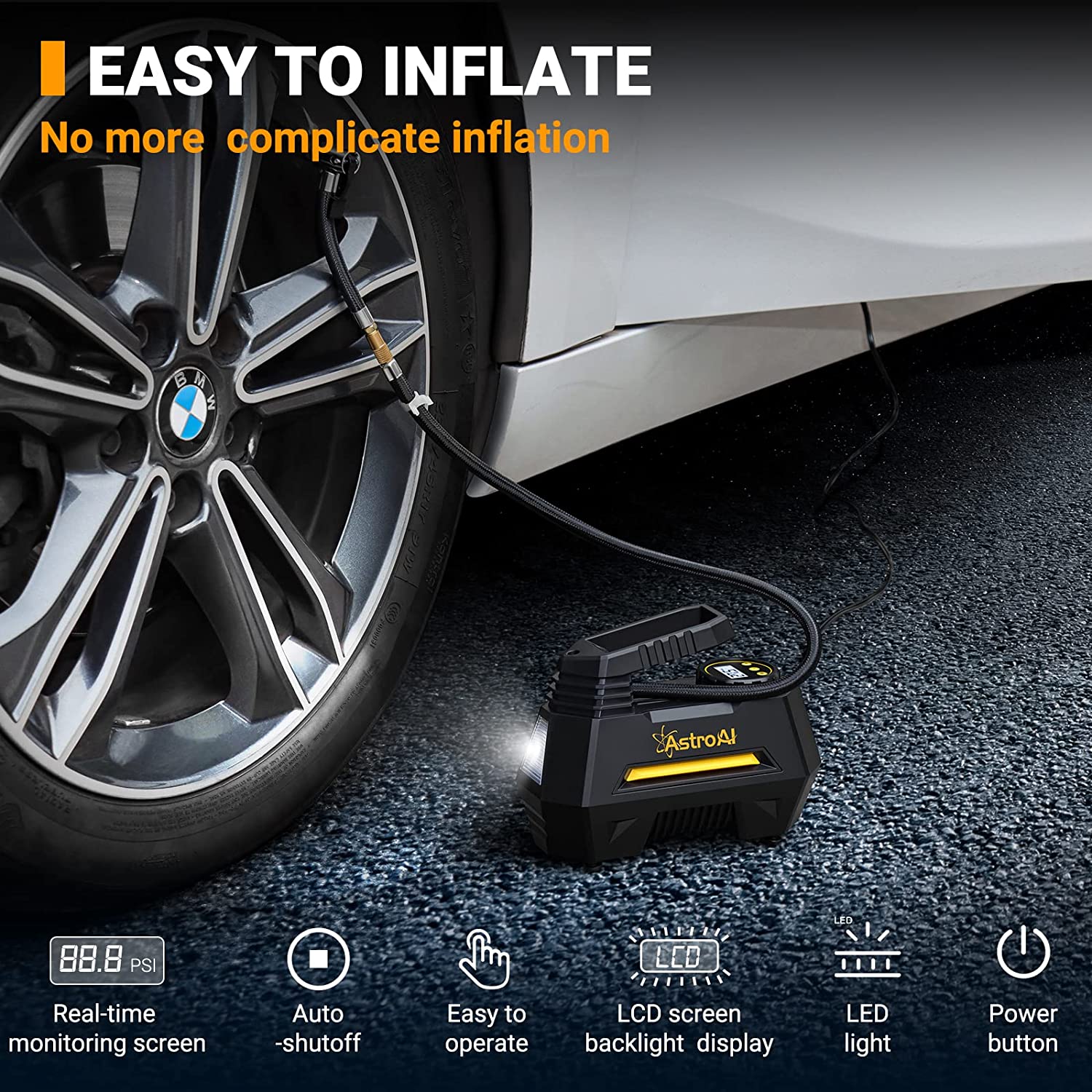 AstroAI Air Compressor Tire Inflator Portable Air Pump, FOB KS