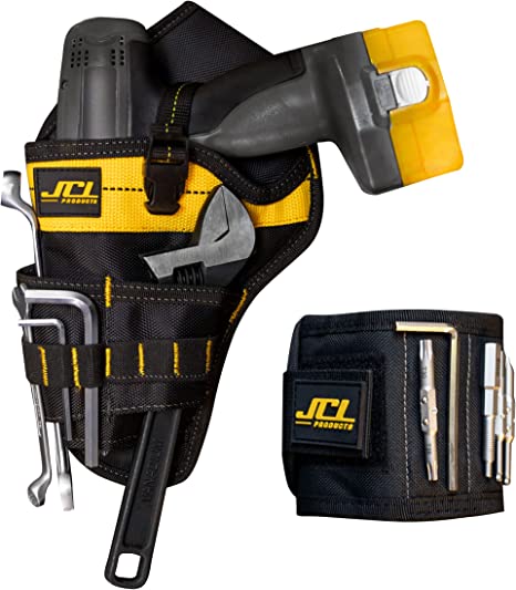 JCL Cordless Drill Tool Belt Holster and Magnetic Wristband Set