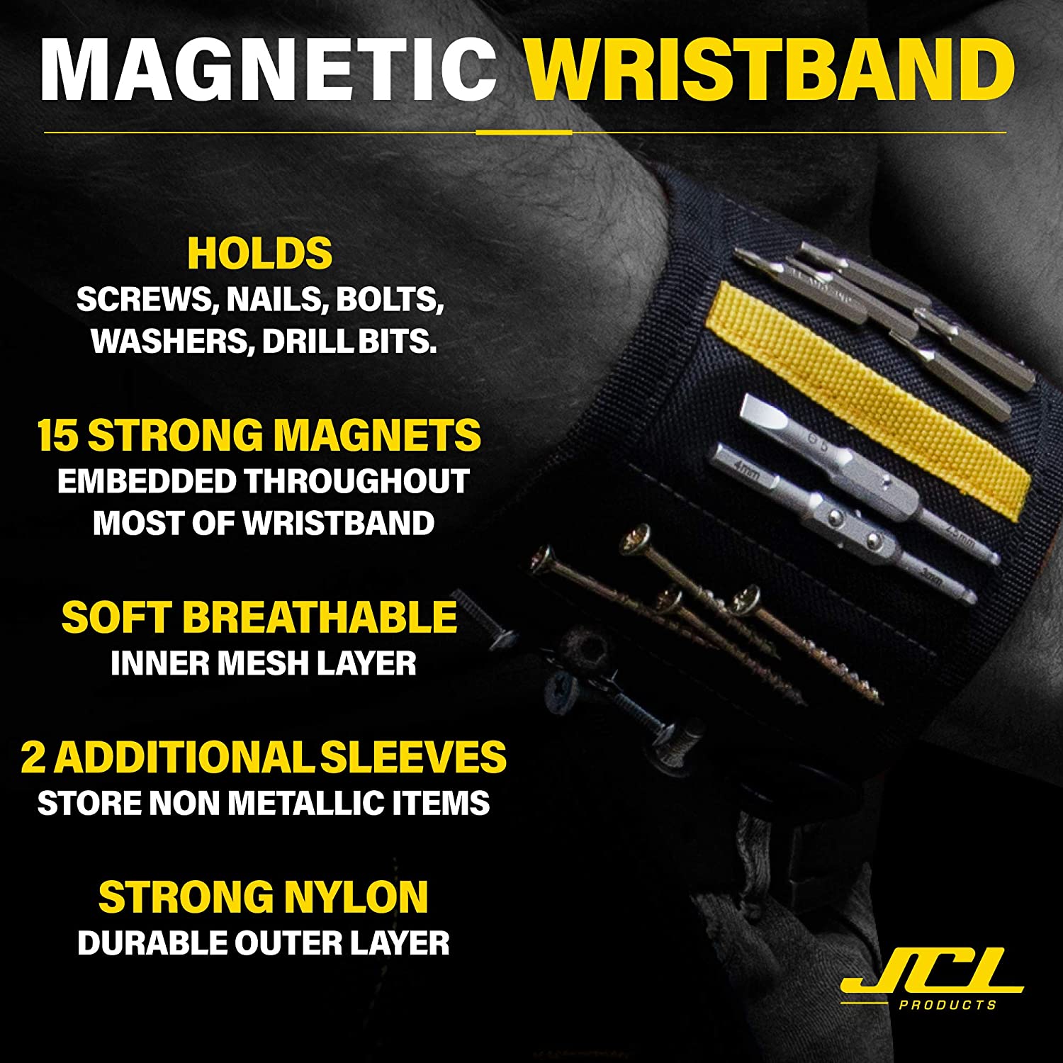 JCL Cordless Drill Tool Belt Holster and Magnetic Wristband Set