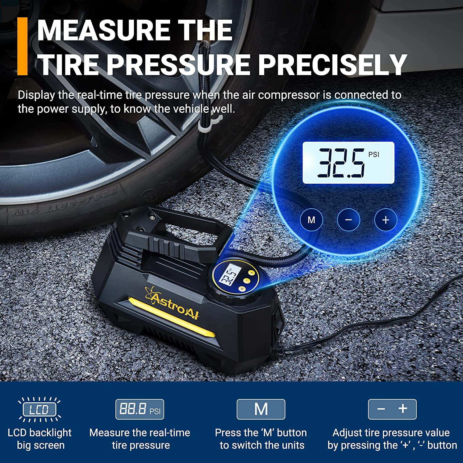 AstroAI Air Compressor Tire Inflator Portable Air Pump, FOB KS