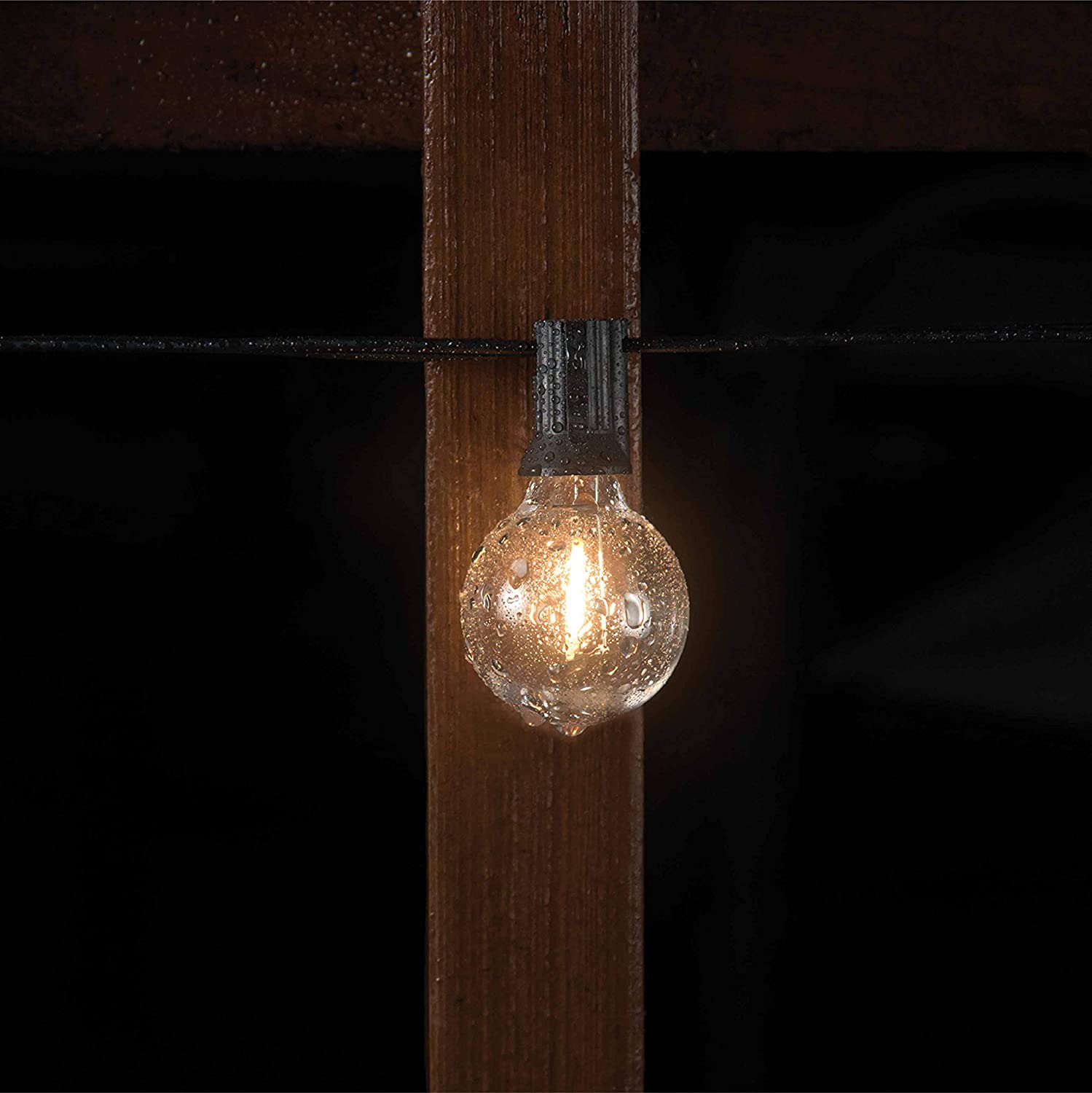Mr. Beams LED Indoor/Outdoor String Lights, 50ft, Black, FOB KS