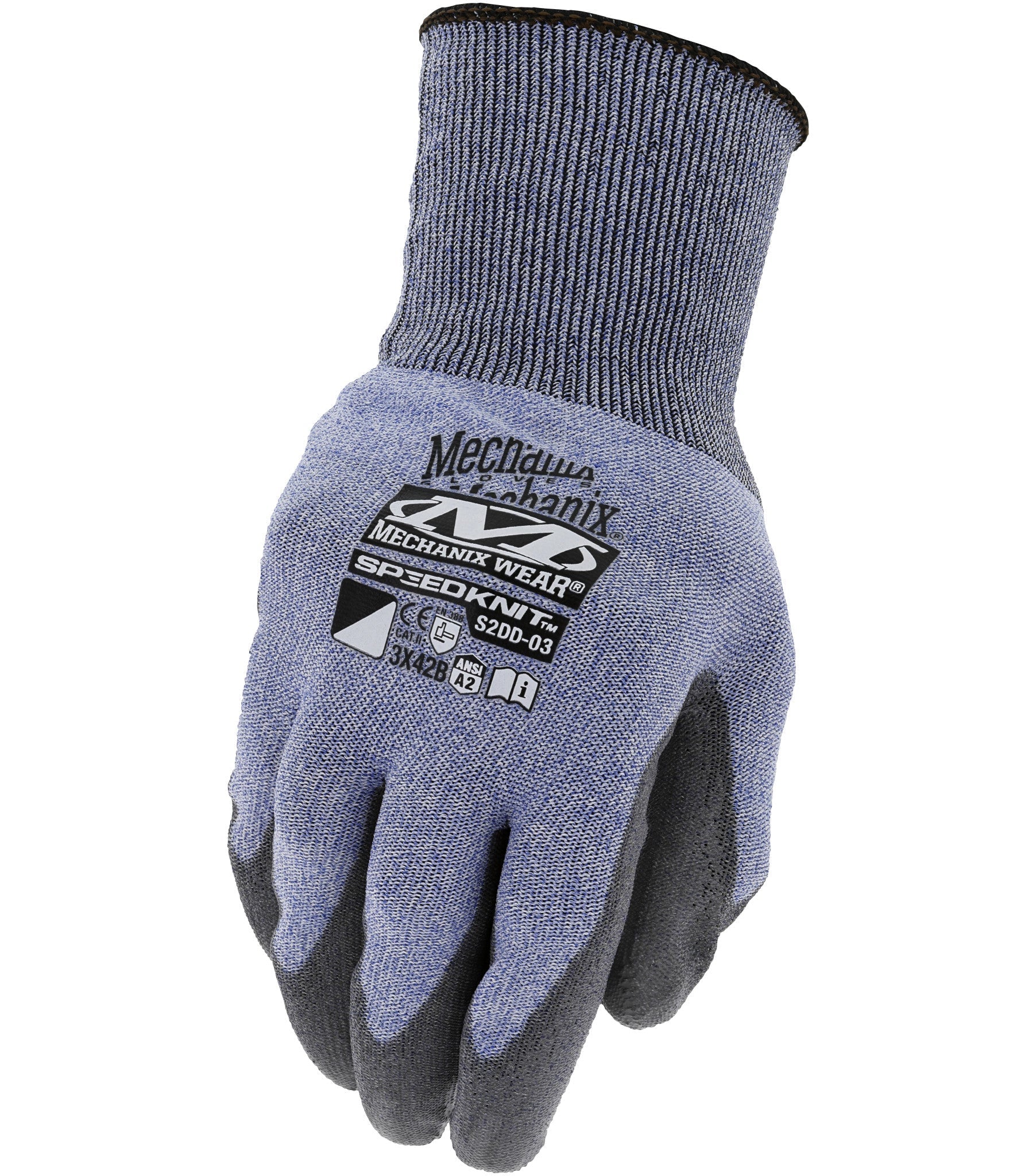 Mechanix Wear Coated-Knit Work Gloves Speedknit B2, Blue, 12 Pair in a pack (Sizes XL and XXL)