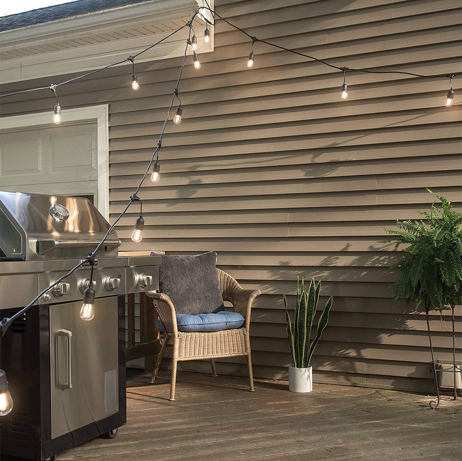 Mr. Beams LED Outdoor String Lights with S14 Bulbs, FOB KS