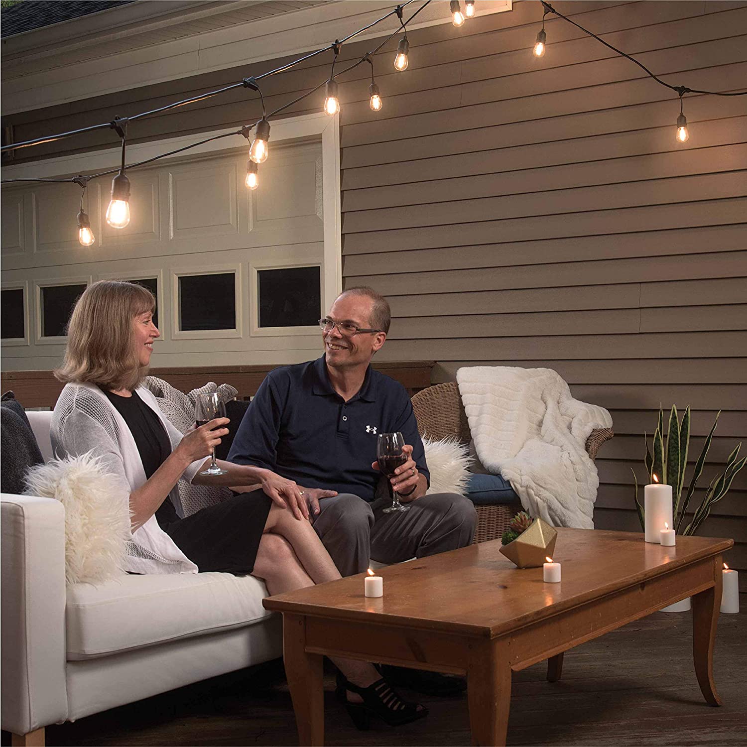 Mr. Beams LED Outdoor String Lights with S14 Bulbs, FOB KS