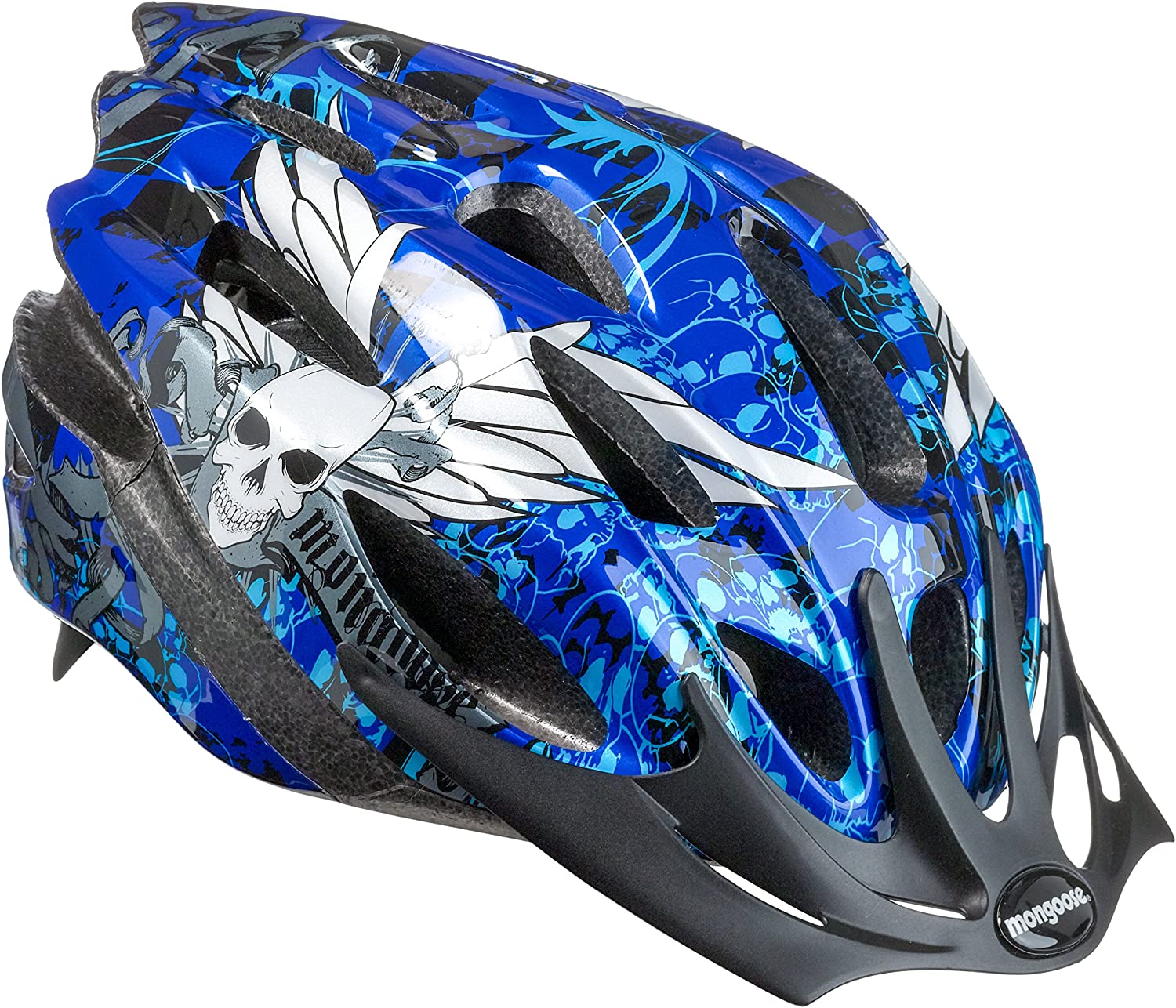Mongoose Thrasher Youth Bike Helmet, Lightweight Microshell Design, Blue, FOB KS