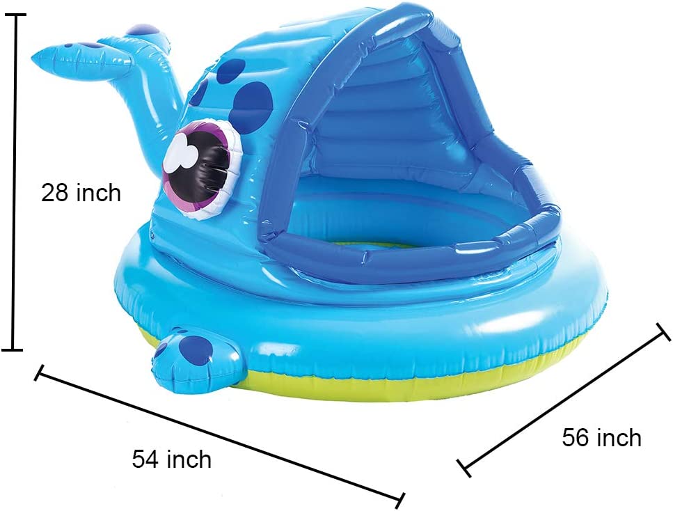 JOYIN Whale Baby Pool Shade Beach Tent Kiddie Pool Play Tent (54 x 56 x 28) for Summer Blow Up Pool, Swim Party Toys, Infants and Young Fun Beach Lounge Pit.
