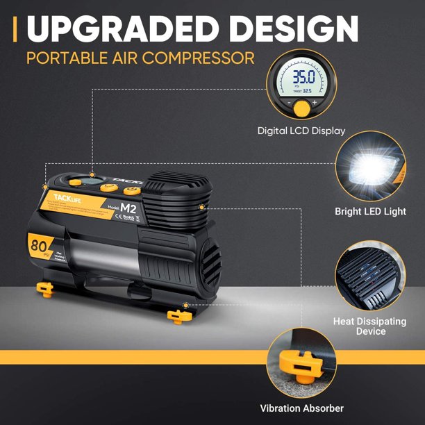 Tacklife 12V DC Digital Auto Tire Inflator, FOB KS