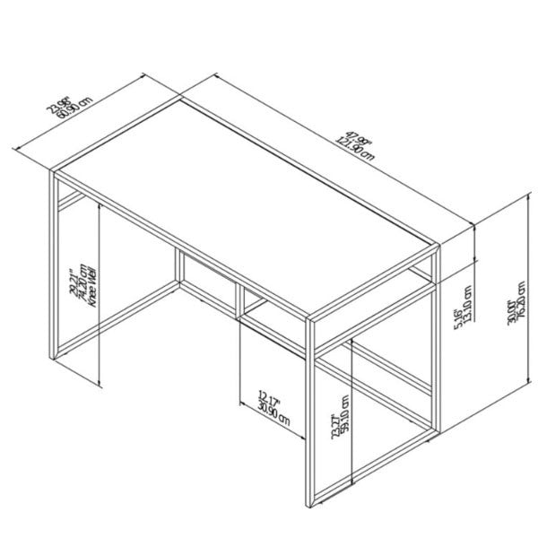 Bush Anthropology Glass Writing Desk 48"