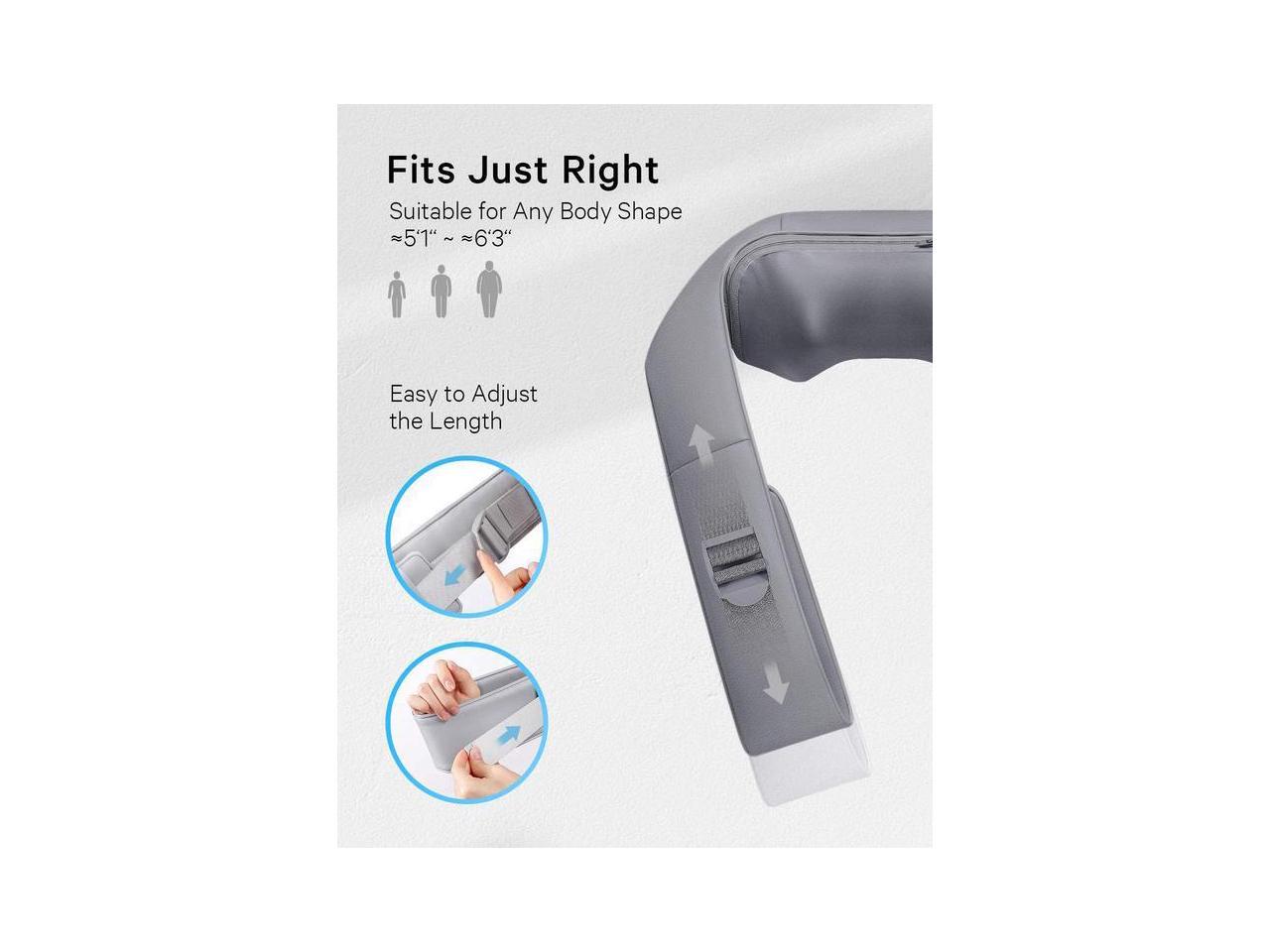 Naipo Neck & Back Massager with Adjustable Heat (Deep Gray), FOB KS