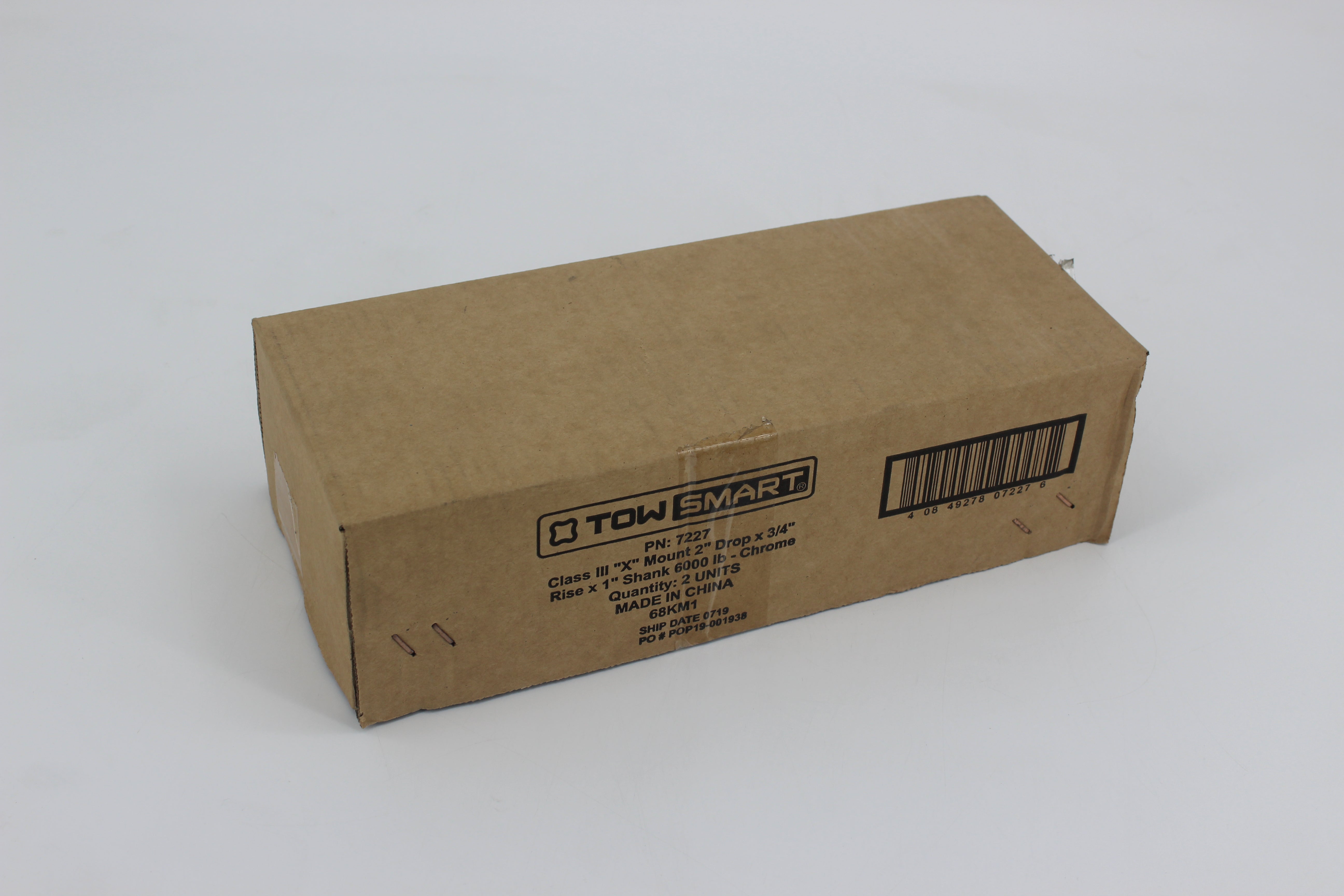 TowSmart Class 3 X Mount, 2in Drop, 3/4in. Rise, 1in. Shank, 6000 lb., Chrome