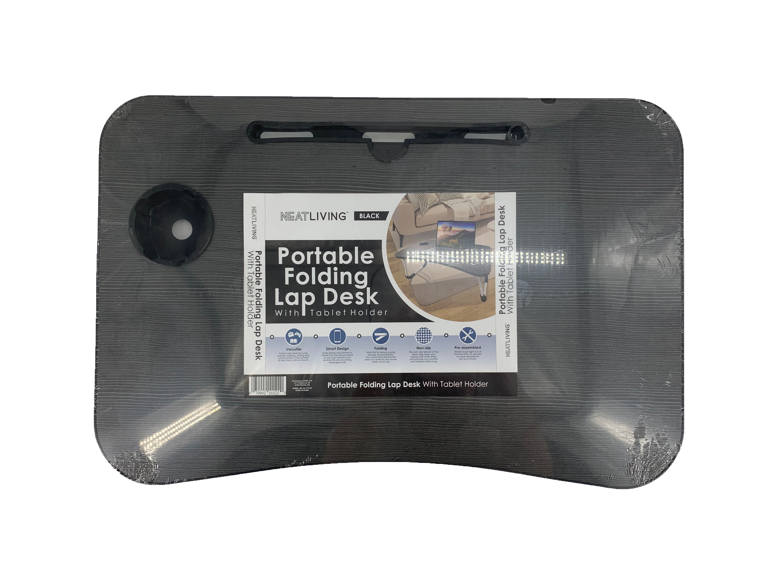 Neat-Living Portable Folding Lap Desk, Black, FOB KS