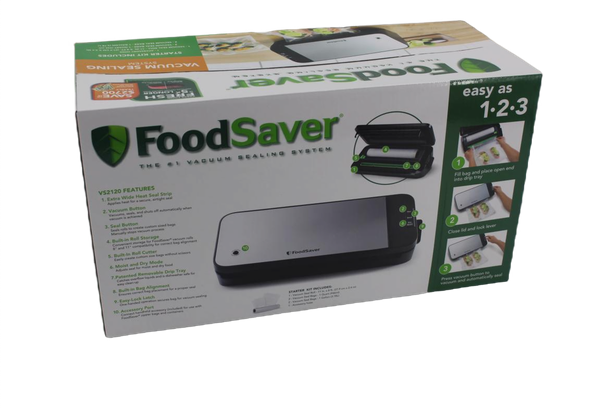 FoodSaver VS2120 Vacuum Sealing System, Food Vacuum Sealer in Black / Light Silver