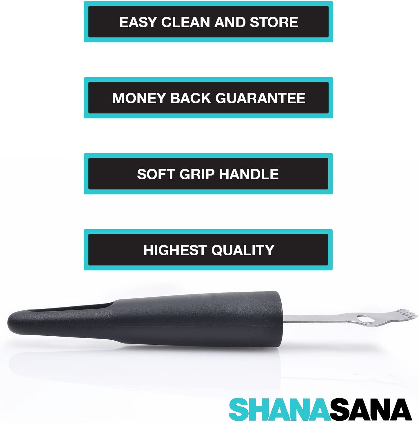 Shanasana Compact Lemon Zester (HEAVY DUTY STAINLESS STEEL) Perfect for Zesting Lemons, Oranges, and Other Citrus Fruits