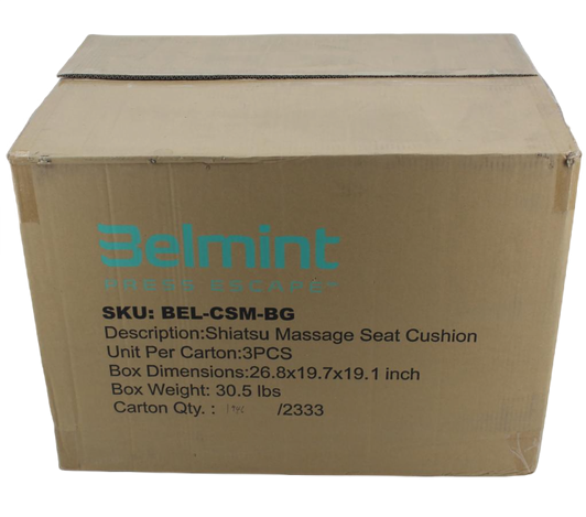 Belmint Seat Cushion Massager with Shiatsu Vibration, Soothing Heat for Back