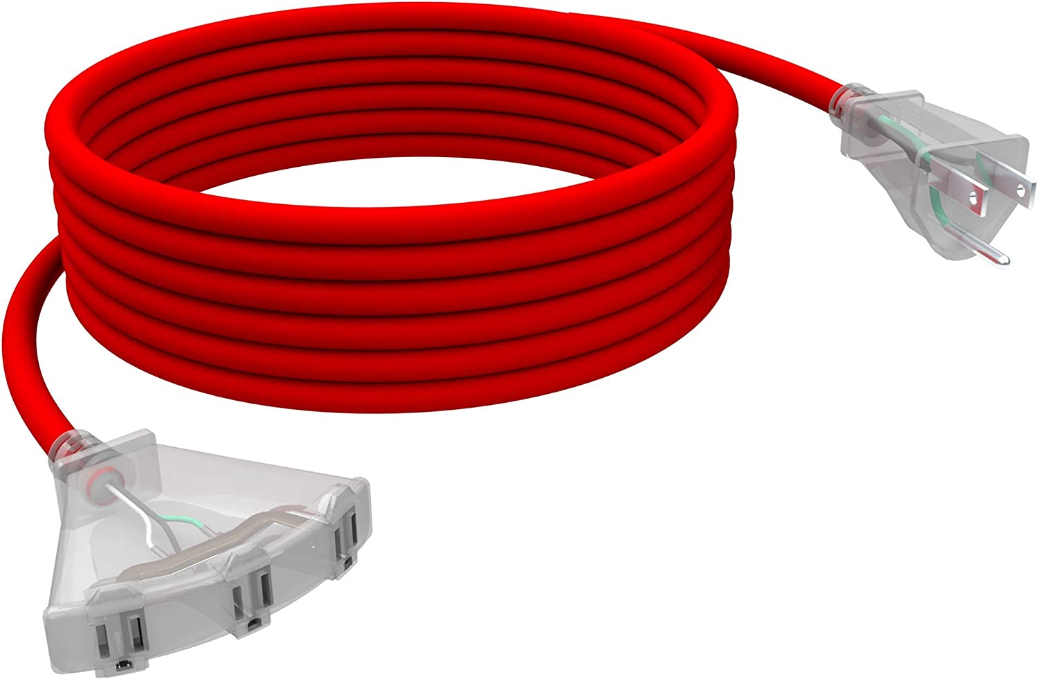 STANLEY 37315 15ft. Power Light Pro Block, Heavy Duty Extension Cord, Red