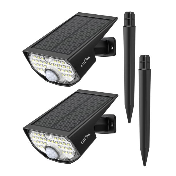 Litom 30 LED Solar Landscape Spotlight for Yard 2 PACK, FOB KS