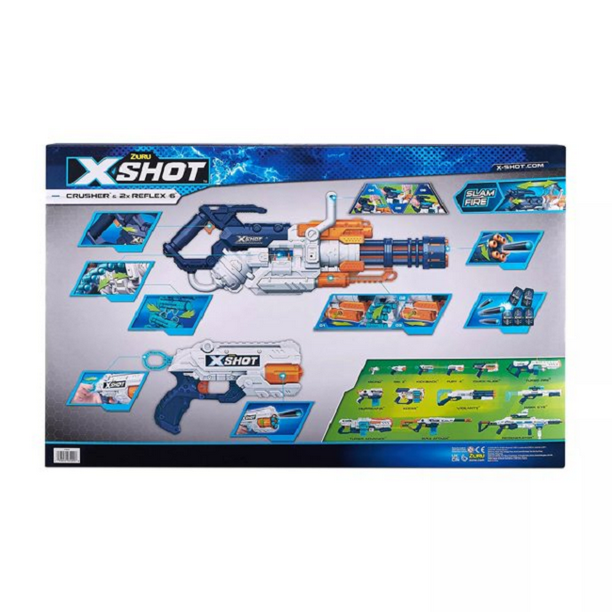 ZURU X-SHOT-EXCEL Combo Pack Crusher and 2 Reflex 6