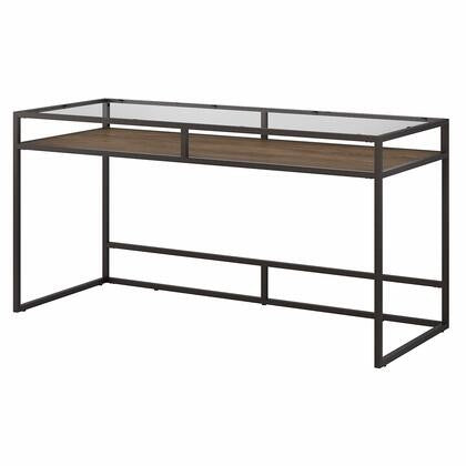 Anthropology 60" Glass Top Writing Desk with Shelf