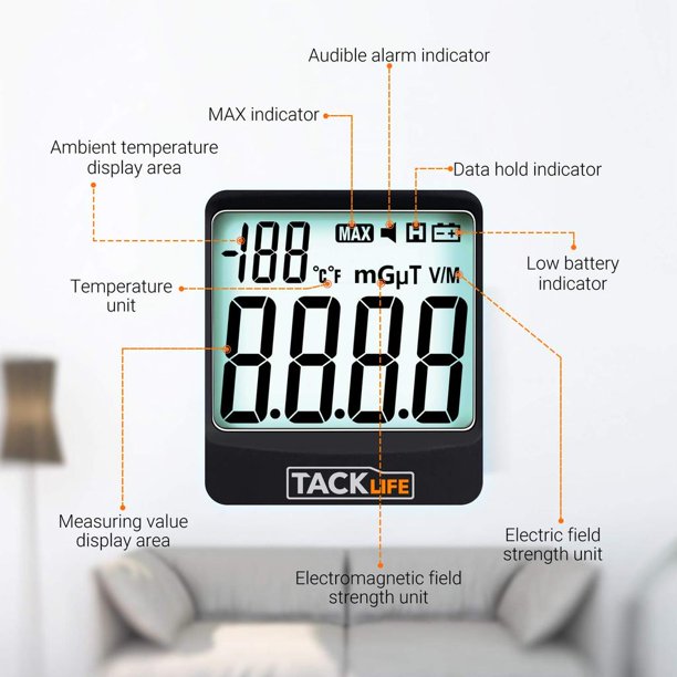 TACKLIFE EMF Meter, 5Hz-3500MHz, FOB KS