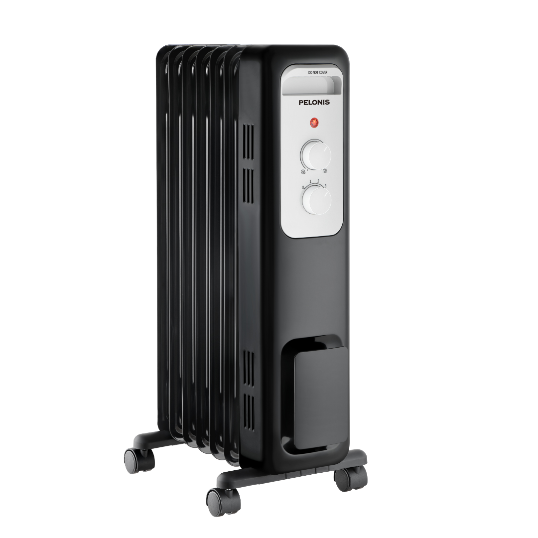 1500-W Electric Oil Filled Radiator Space Heater, Black