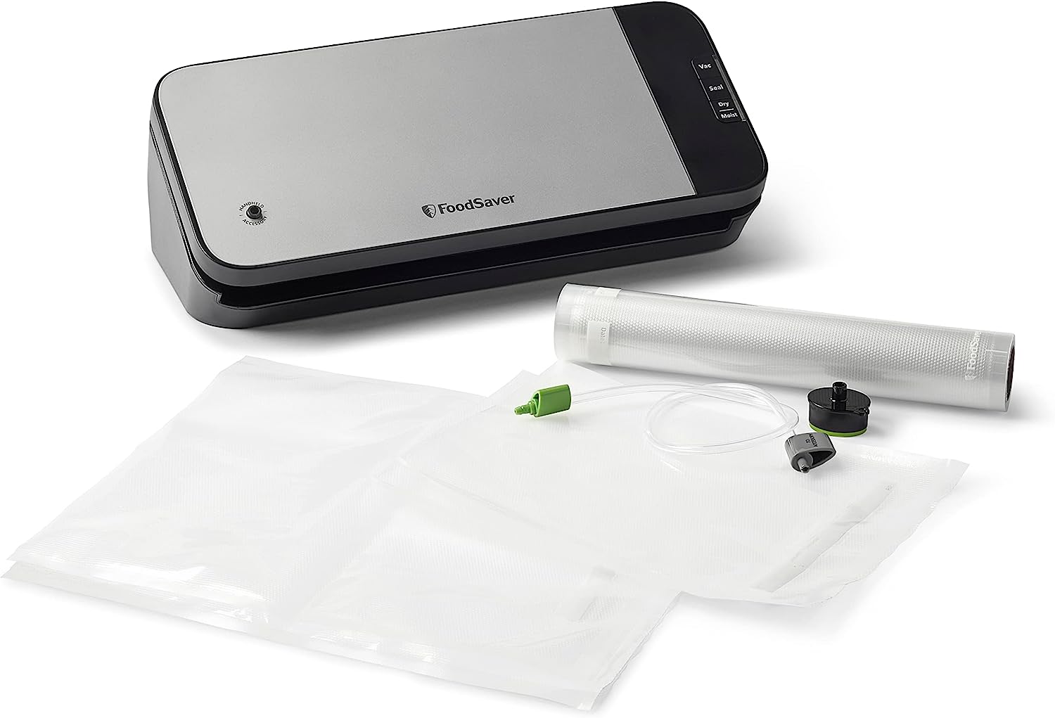 FoodSaver VS2120 Vacuum Sealing System, Food Vacuum Sealer in Black / Light Silver