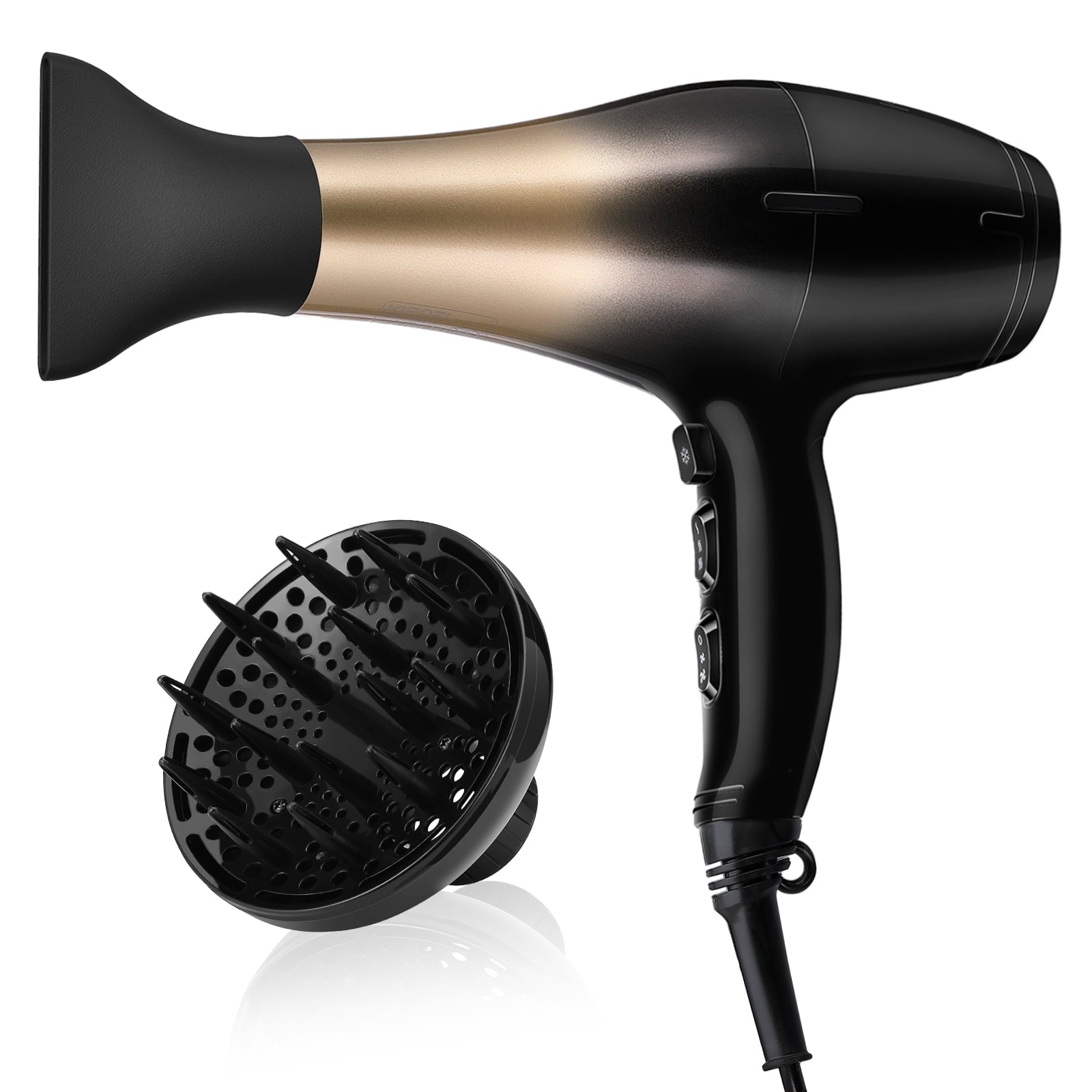 Kipozi Pro Powerful Salon Ionic Dryers with Diffuser and Concentrator Nozzle,Lightweight and Quiet,1875W