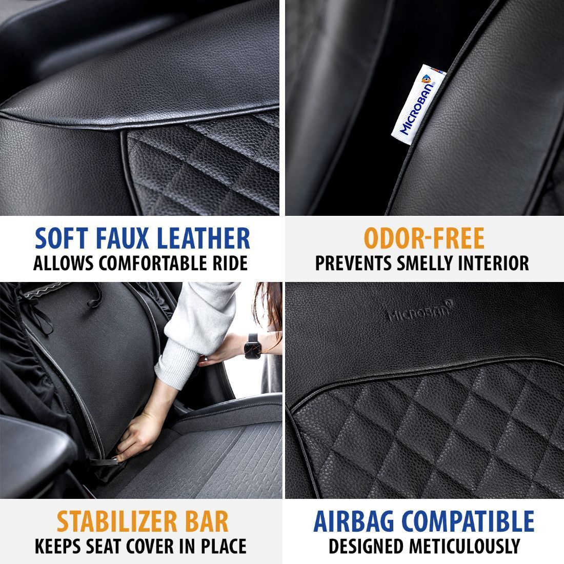 Pilot Automotive Universal Faux Leather Mirage Car Seat Cover Set of 2, FOB KS