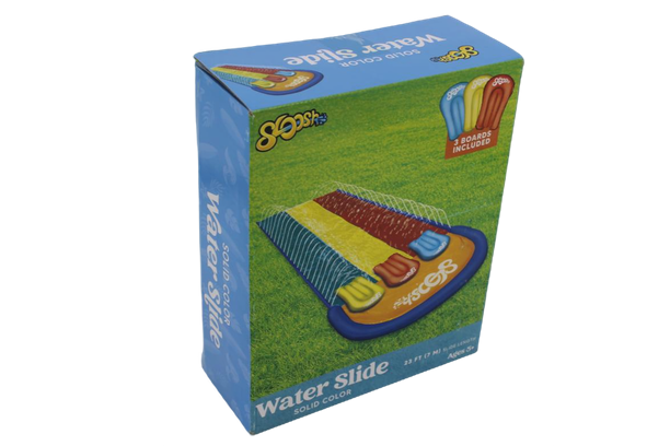 22.5ft Sloosh SIip Slide 3 Person Deluxe Water Slides with 3 Boogie Boards Backyard Outdoor Giant Waterslide 3 Sliding Racing Lanes with Sprinklers Summer Toy 22.5ft x 78in