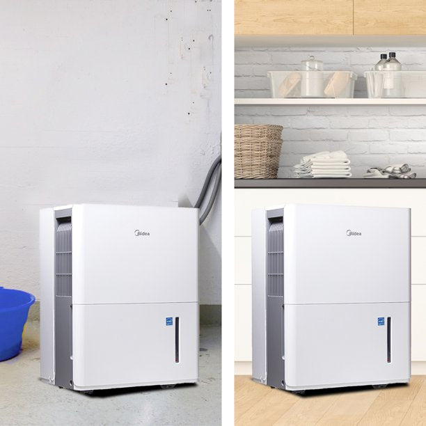Midea EnergyStar 22-Pint Smart Dehumidifer, White, Factory Refurbished, FOB KS