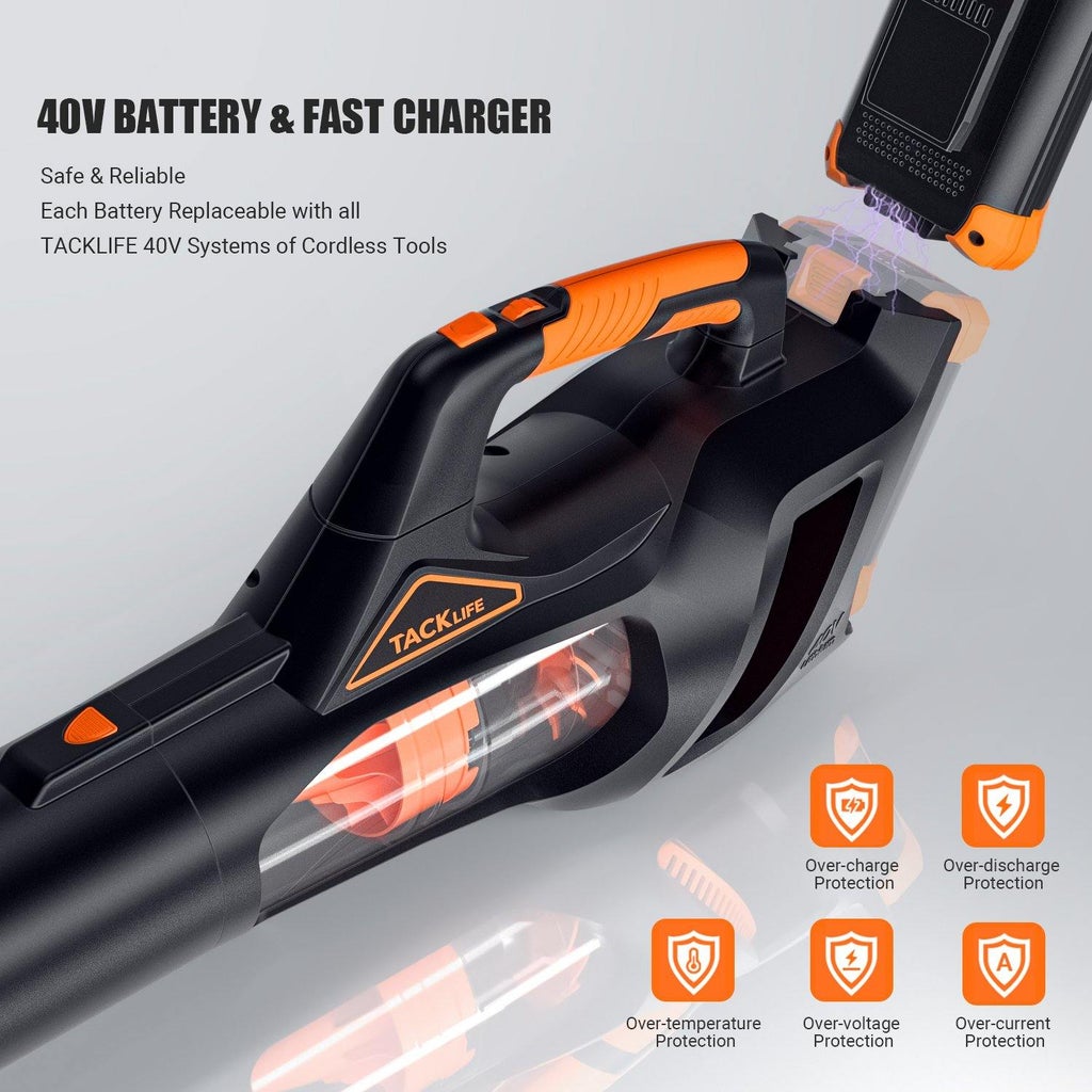 TACKLIFE 40V Cordless Leaf Blower w/ 4 Ah Battery & Charger, FOB KS