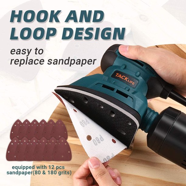 TACKLIFE Classic Mouse Detail Sander, Blue, FOB KS
