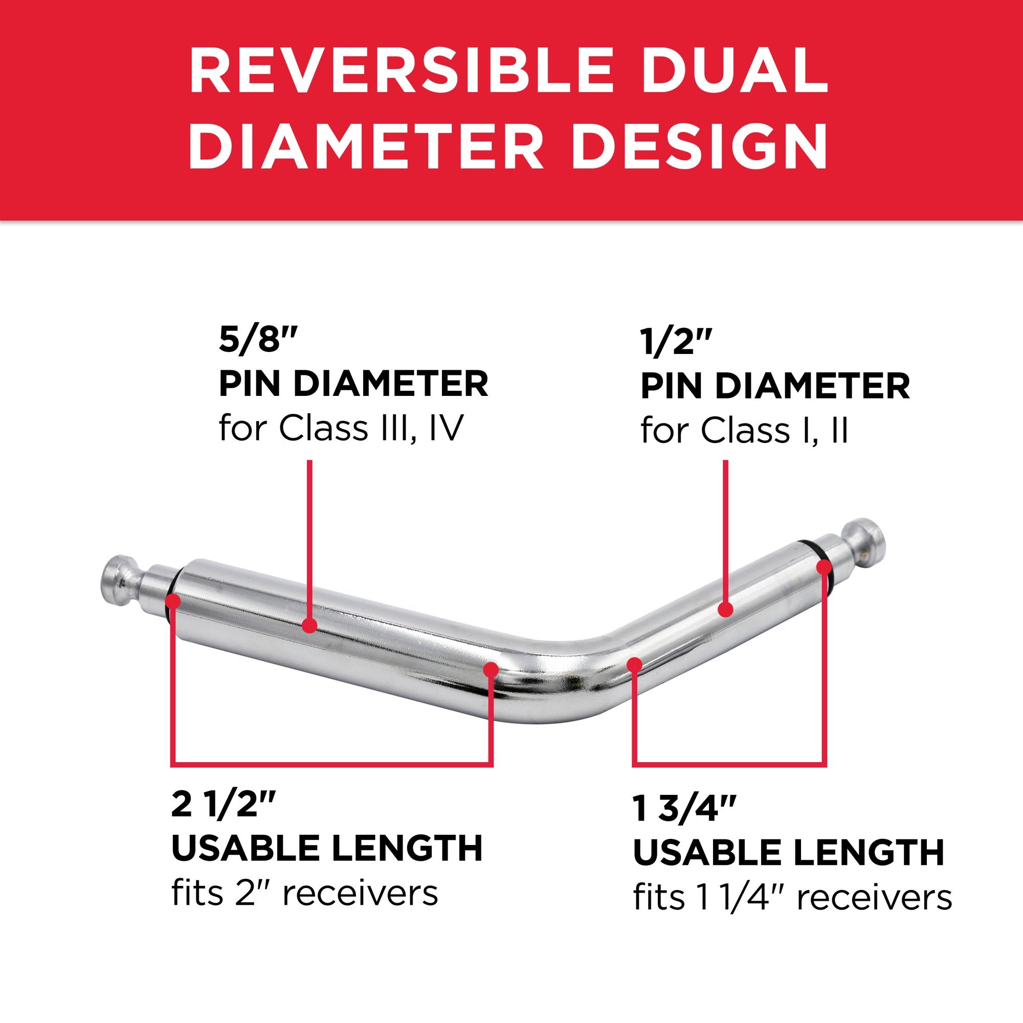 Steel Locking Boomerang Hitch Pin - Fits 1/2 in. and 5/8 in. Receivers