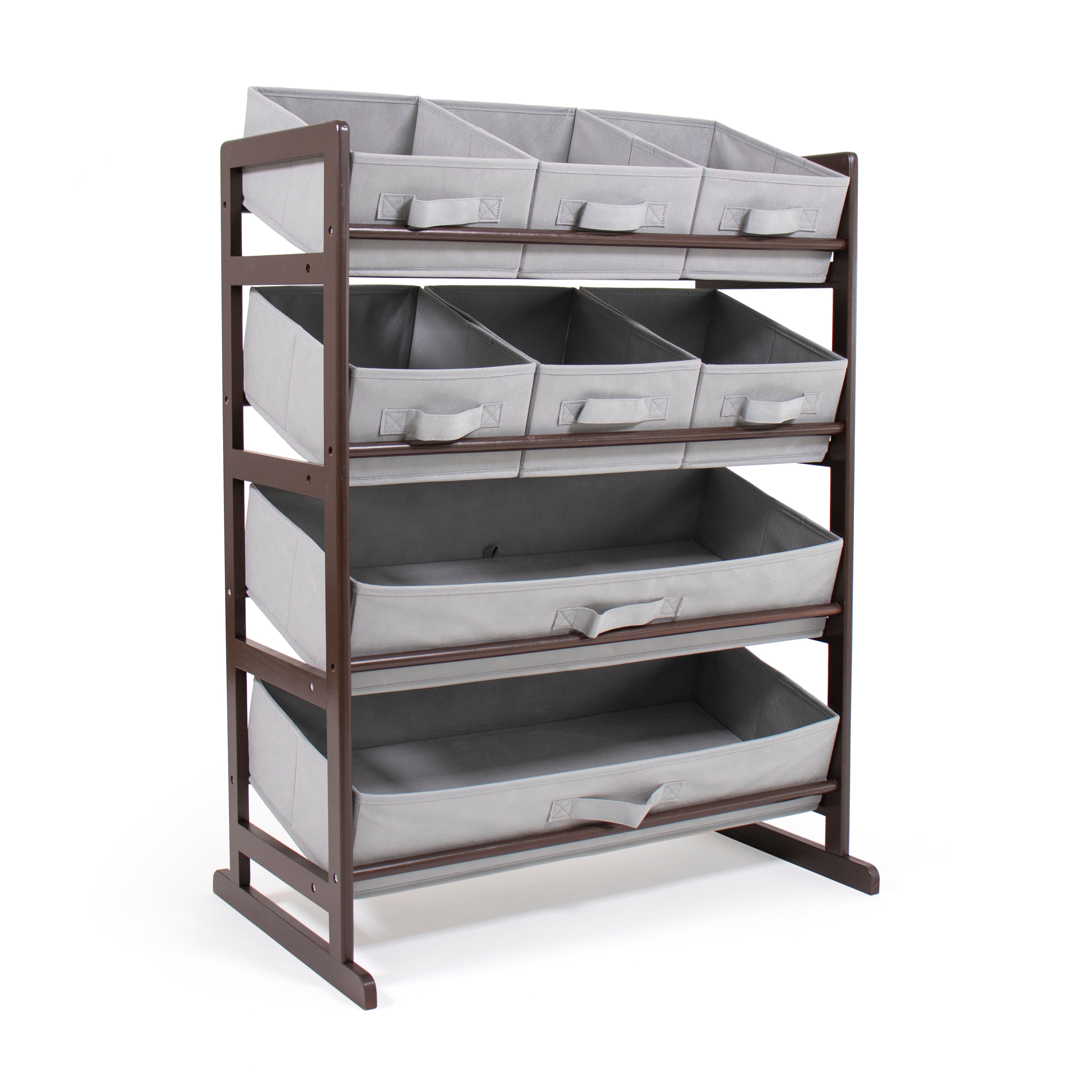 Humble Crew Oslo Standard Fabric Bin Organizer, 6 Small Bins & 2 Large Bins, Dark Pine & Grey or Dark Pine & Navy