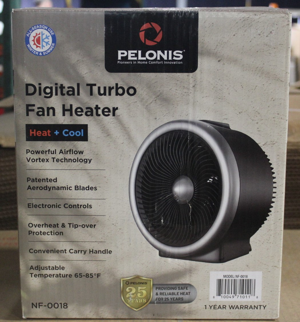 Pelonis Portable Cooling Vortex Space Heater, 2 in 1 Cooling & Heating Fan, Quiet, with Auto Shut Off Tip-Over & Overheat Protection (Silver)