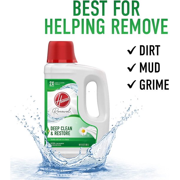 Hoover Renewal Deep Cleaning Carpet Shampoo, Concentrated Machine Cleaner Solution, 64oz Formula, White, FOB KS