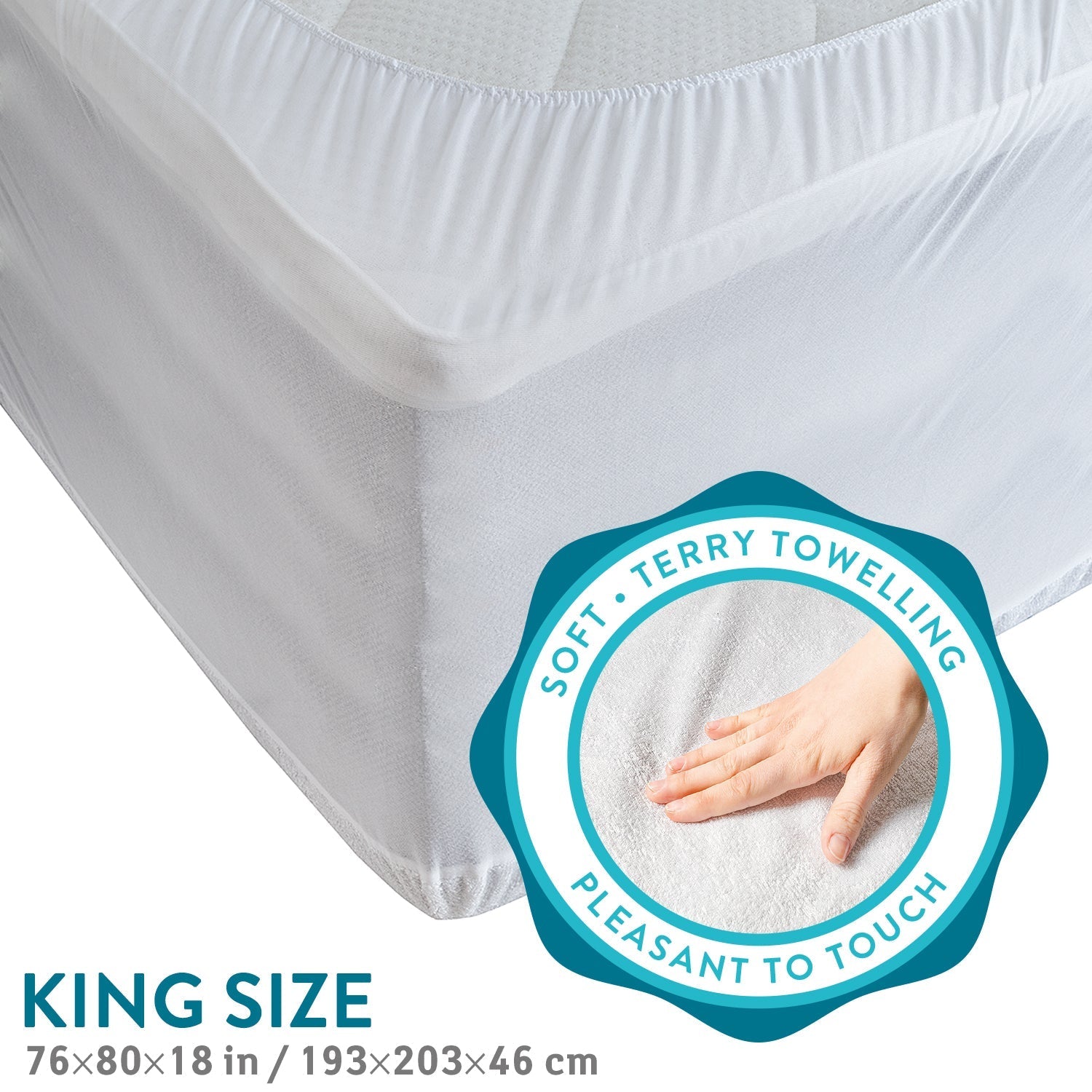 Tatkraft Arthur Fitted Mattress Protector (King), FOB KS