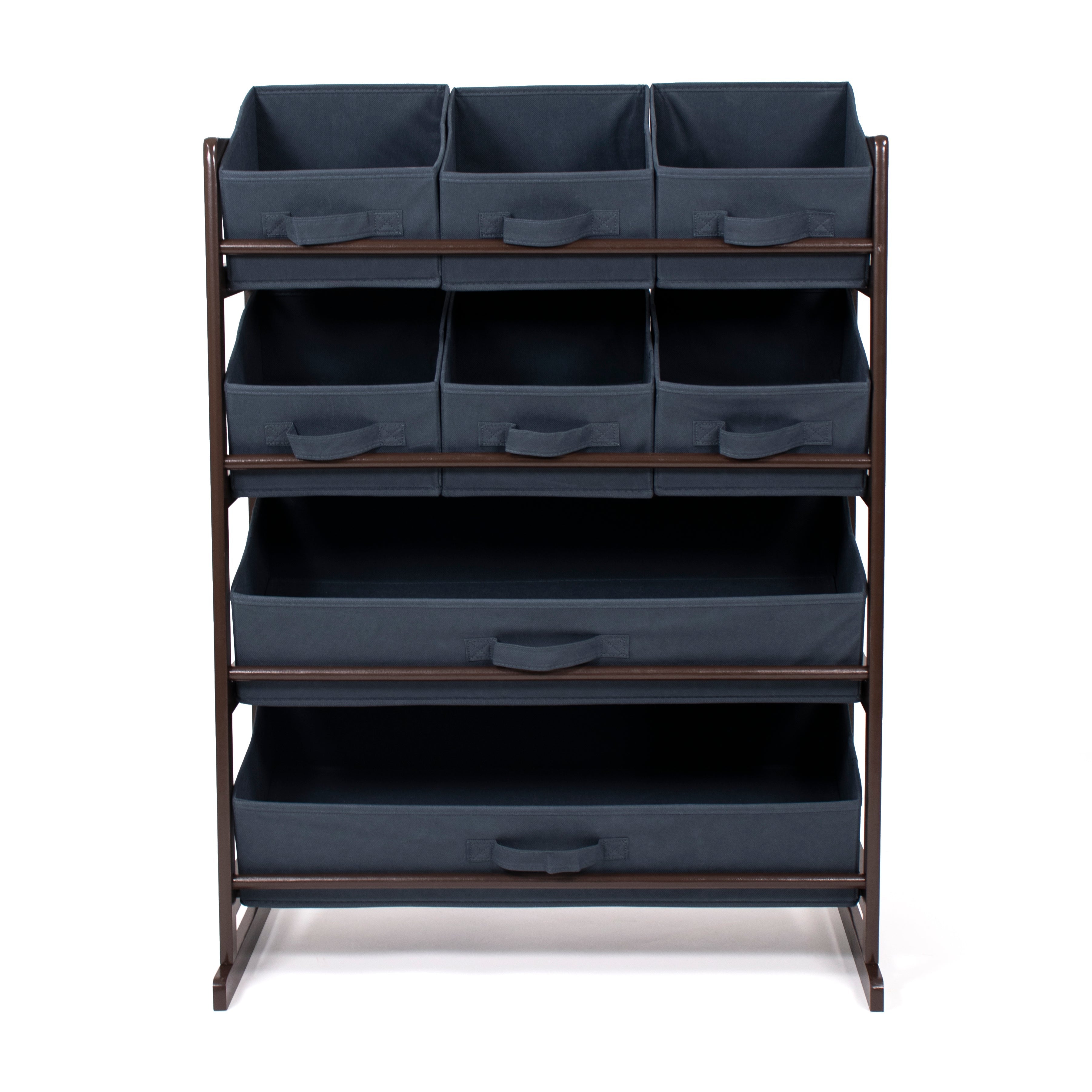 Humble Crew Oslo Standard Fabric Bin Organizer, 6 Small Bins & 2 Large Bins, Dark Pine & Grey or Dark Pine & Navy