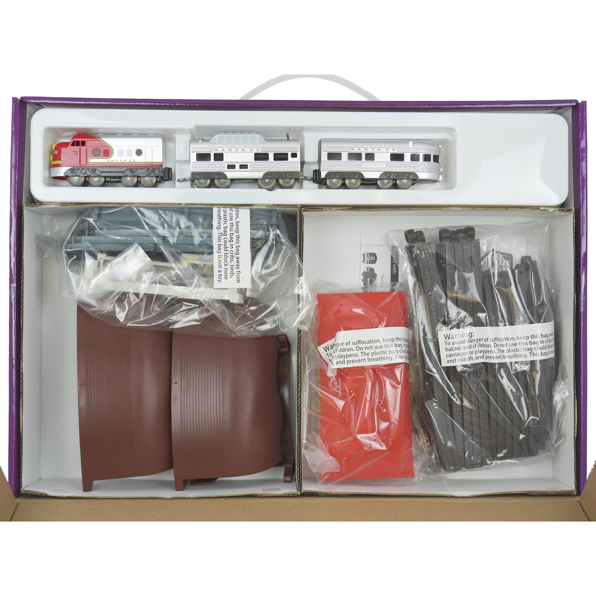 LEC World Train Series 1950s Santa Fe F7 Super Chief Train Set, FOB KS