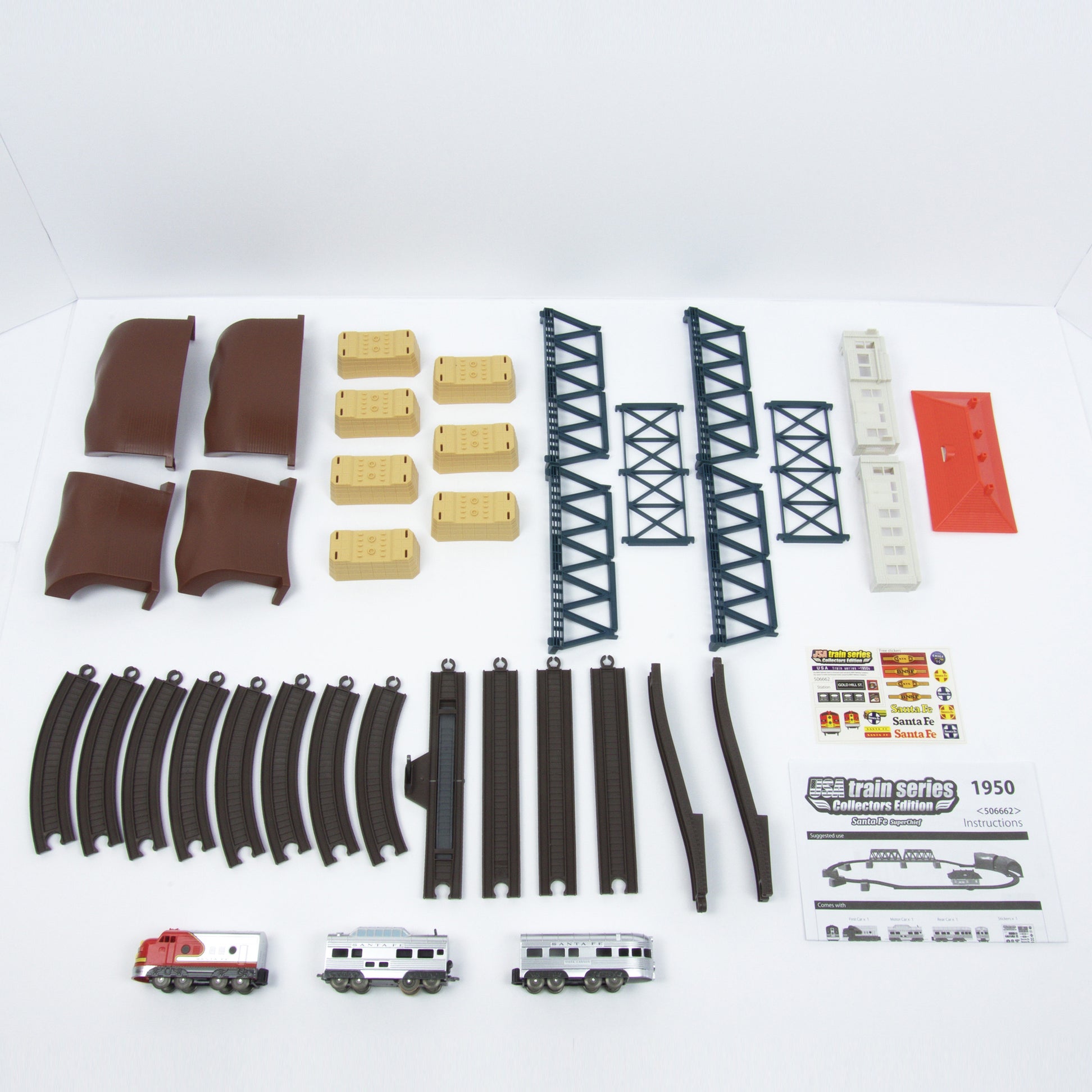 LEC World Train Series 1950s Santa Fe F7 Super Chief Train Set, FOB KS